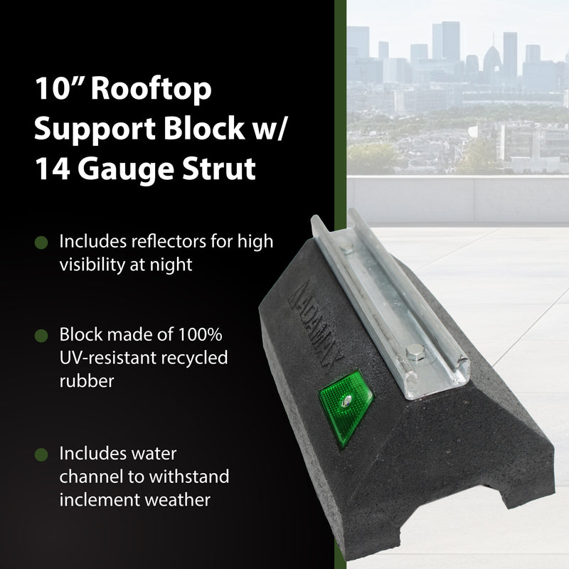 RTS14-10 Rooftop Support Block with 14 Gauge Strut