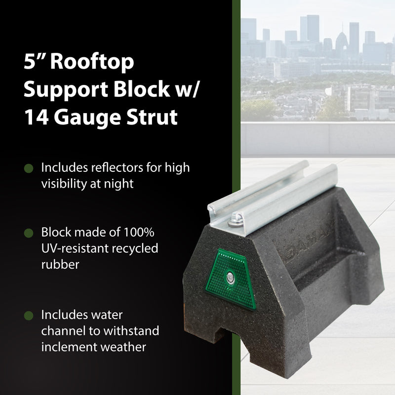 Strut Roodtop Support Block RTS14-5 Rooftop Support Block with 14 Gauge Strut – Newhouse Electric