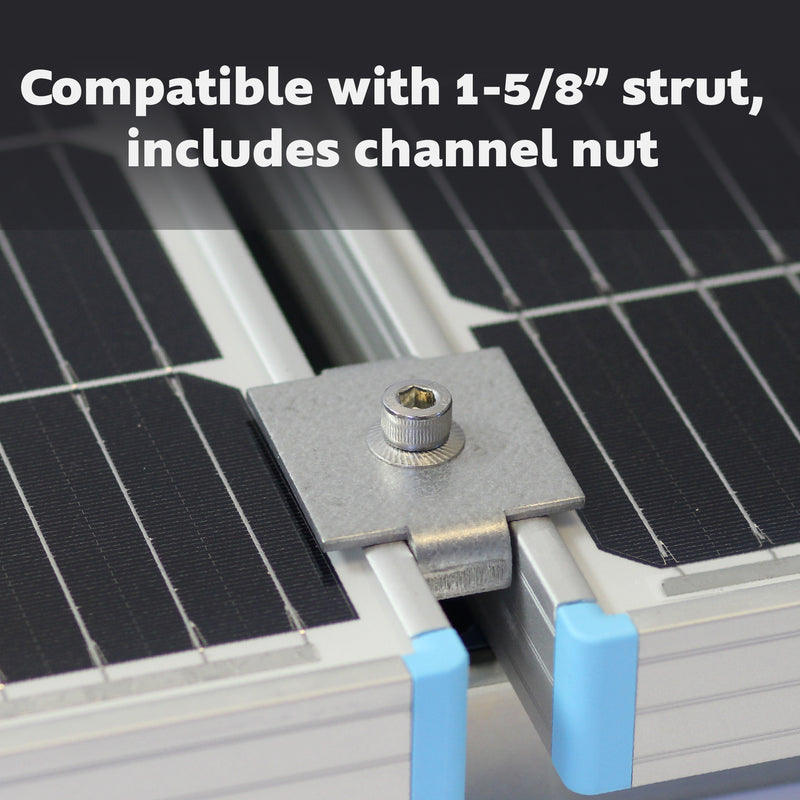 SPMC158-5PK Solar Panel Mid Clamp for 1-5/8” Strut Channel, 5-pack