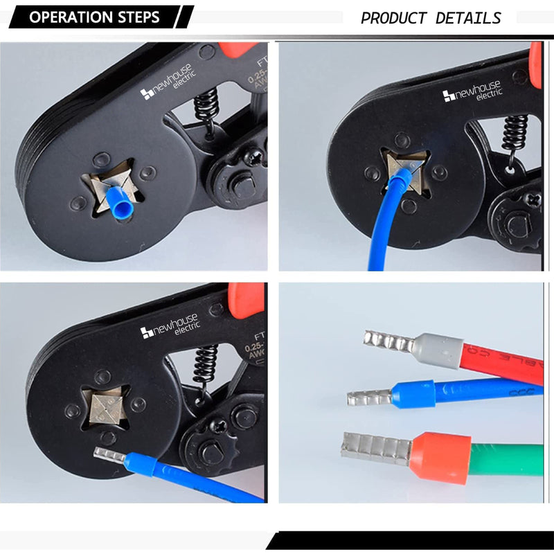 FTK1200 Ferrule Crimping Tool Kit with Wire Crimper Tool, Wire Ferrule Container, and 1200 Wire Connectors