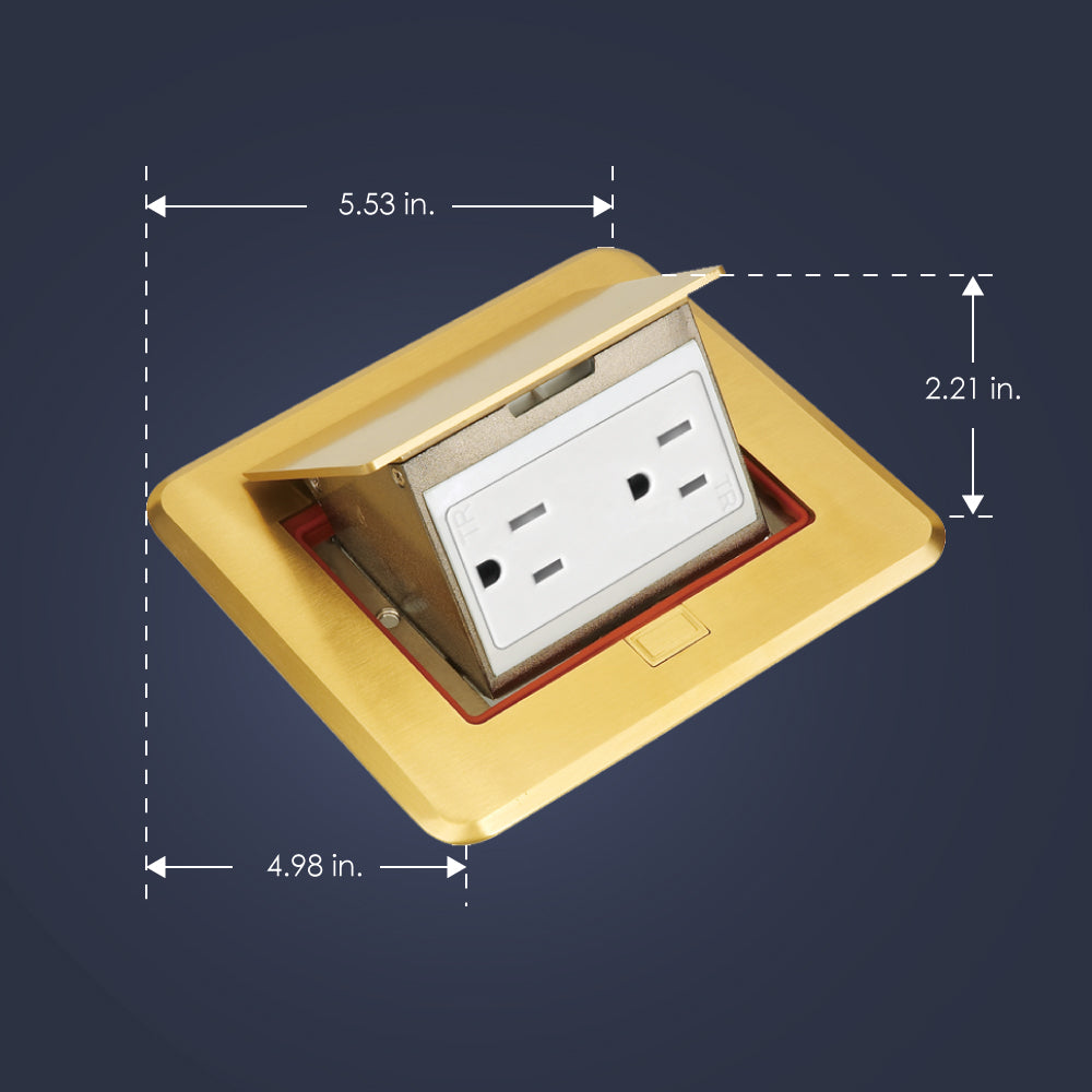 Tr Box 7400BR Pop Up Floor Box with 15 Amp TR Receptacle - Brass – Newhouse ...
