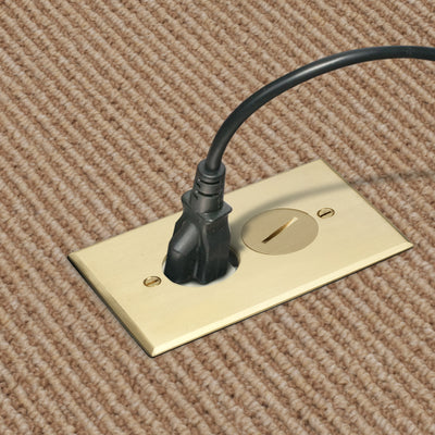 9800BR Floor Box Kit with 15 Amp TR Outlets, Brass