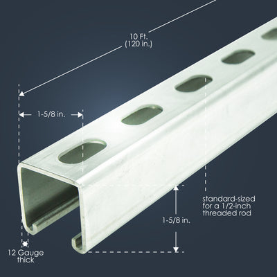 SC12-10-EG Strut Channel 12-Gauge 10-ft EG