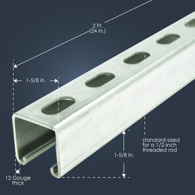 SC12-2-EG Strut Channel 12-Gauge 2-ft EG